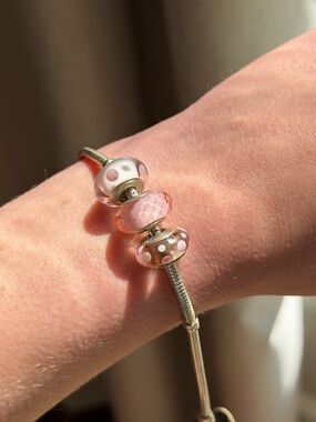 Pandora Set of Pink Glass Beads